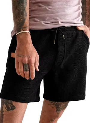 Mens Shorts Casual Waffle Elastic Waistc Drawstring 7" Shorts Summer Beach Lightweight Shorts with Pockets