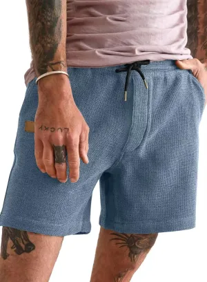 Mens Shorts Casual Waffle Elastic Waistc Drawstring 7" Shorts Summer Beach Lightweight Shorts with Pockets
