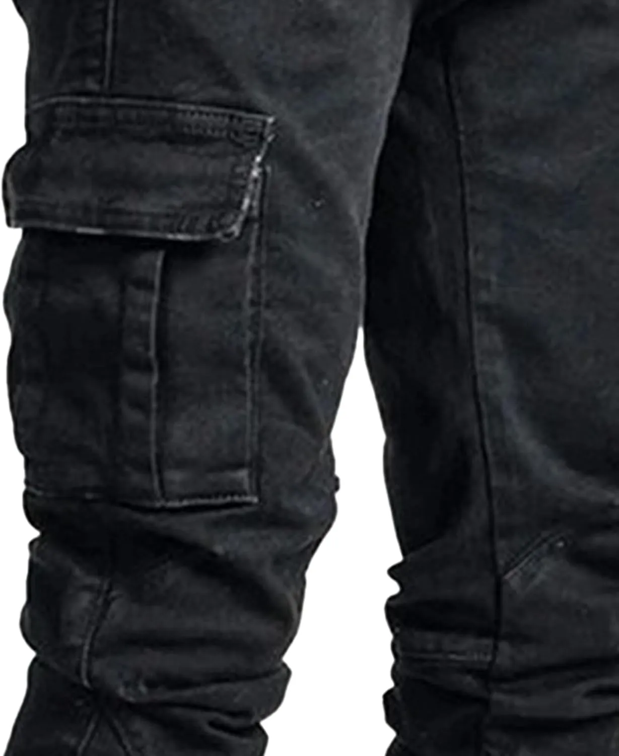 Men's Slim Fit Classic Skinny Cargo Jeans Distressed Multipocket Casual Denim Pants Comfort Stretch Jeans Trouser