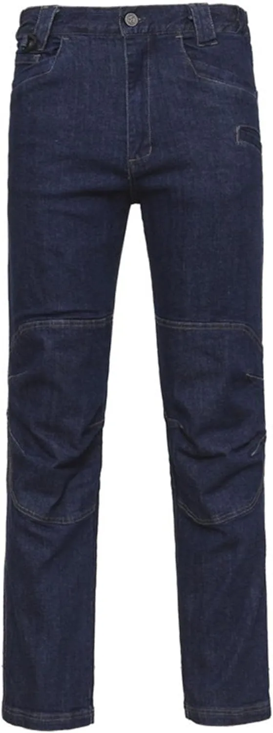 Men's Straight Leg Biker Workwear Jeans Slim Fit Motorcycle Denim Pants Stretch Casual Streetwear Jeans