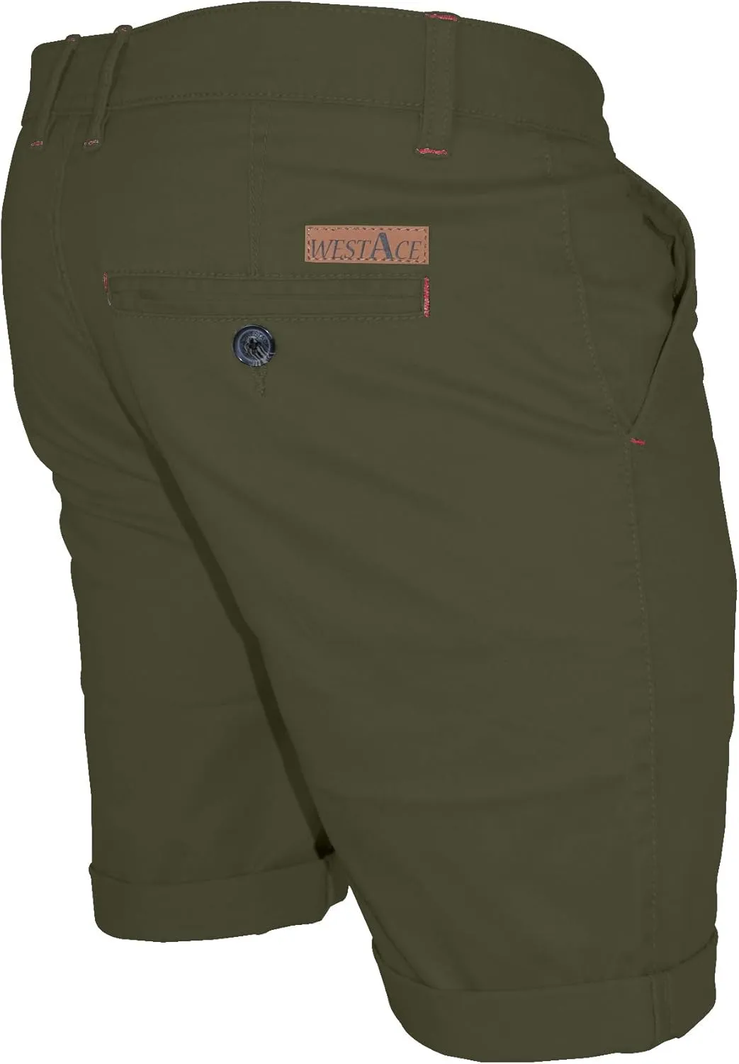 Mens Stretch Chino Shorts Casual Flat Front Slim Fit Shorts Spandex Half Pant…