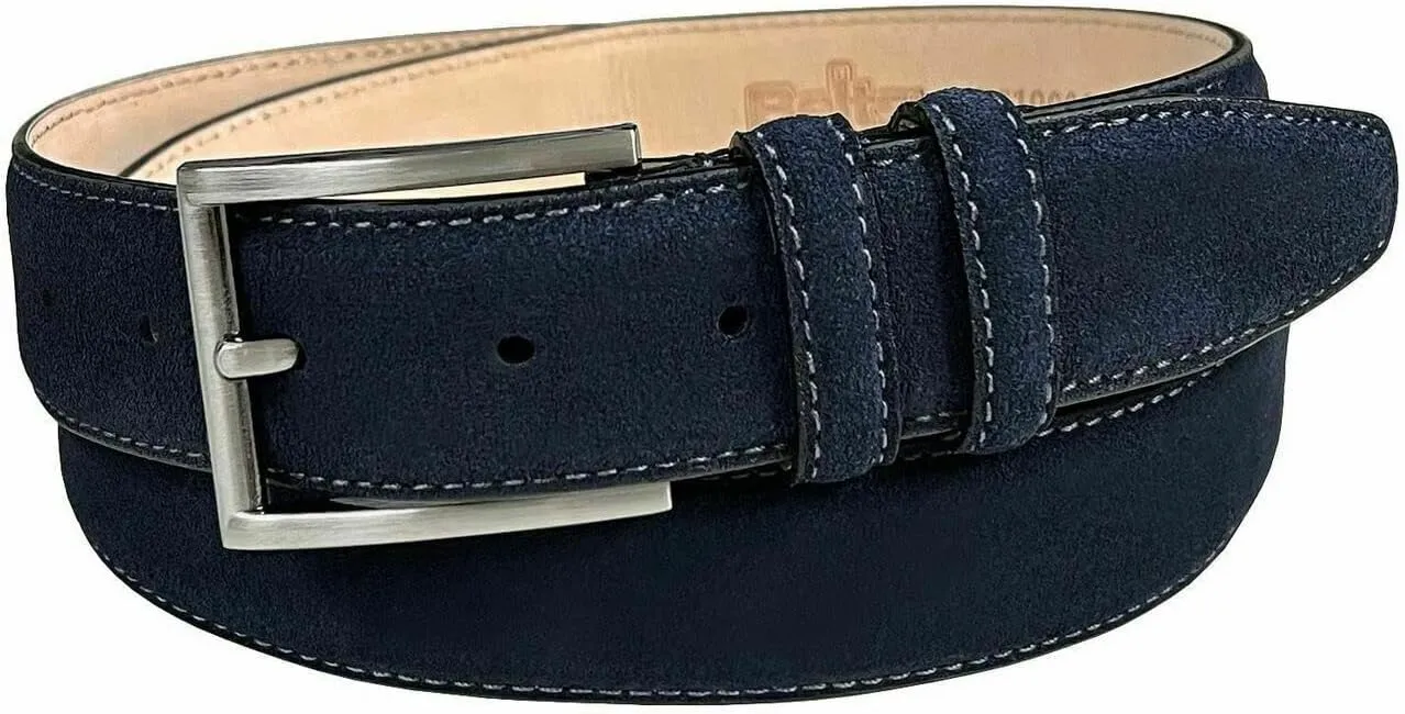 Men's Suede Leather Belt Genuine Leather Casual Dress Belt or Ratchet Belt Multi Color & Width Style