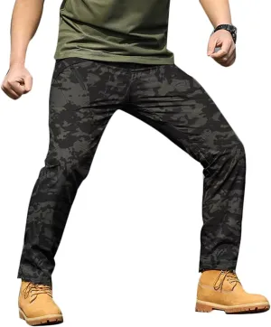 Men's Tactical Pants Waterproof Lightweight Ripstop Outdoor Combat Hiking Cargo Pants Multi Pockets Work Trousers