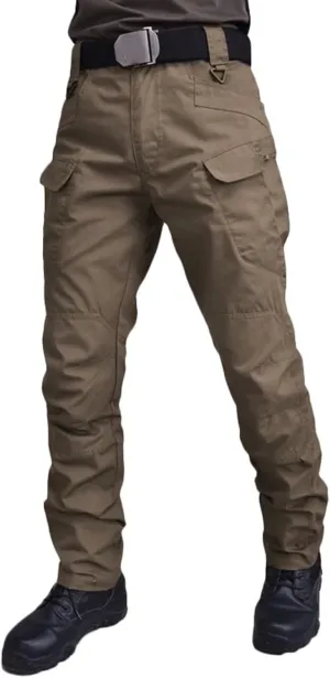 Men's Tactical Pants Waterproof Lightweight Ripstop Outdoor Combat Hiking Cargo Pants Multi Pockets Work Trousers