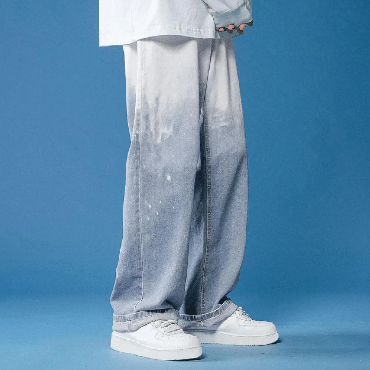 MIDOO Jeans Pants for Men Baggy Casual Aesthetic Jeans Straight Leg Pants Lightweight Loose Stretch Denim Pants Trousers