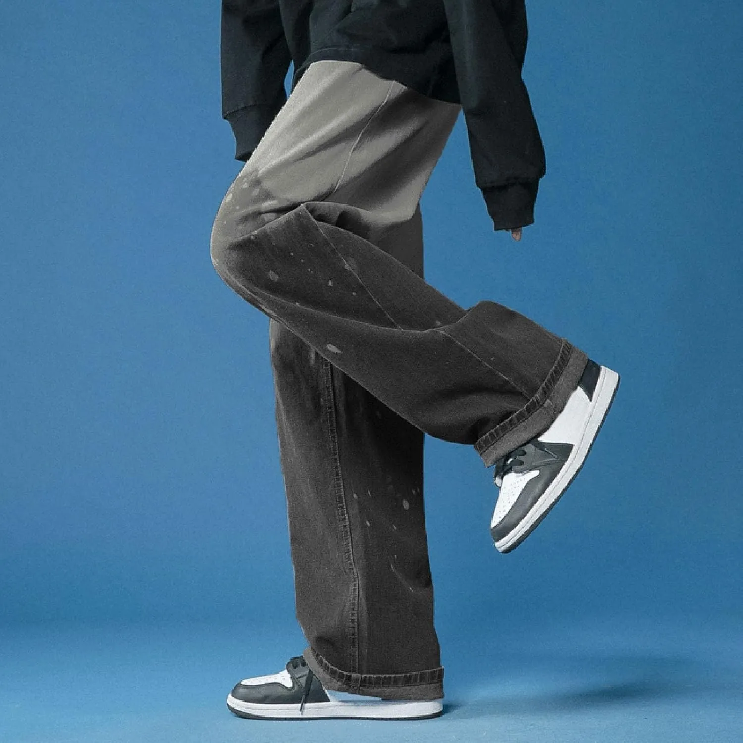 MIDOO Jeans Pants for Men Baggy Casual Aesthetic Jeans Straight Leg Pants Lightweight Loose Stretch Denim Pants Trousers