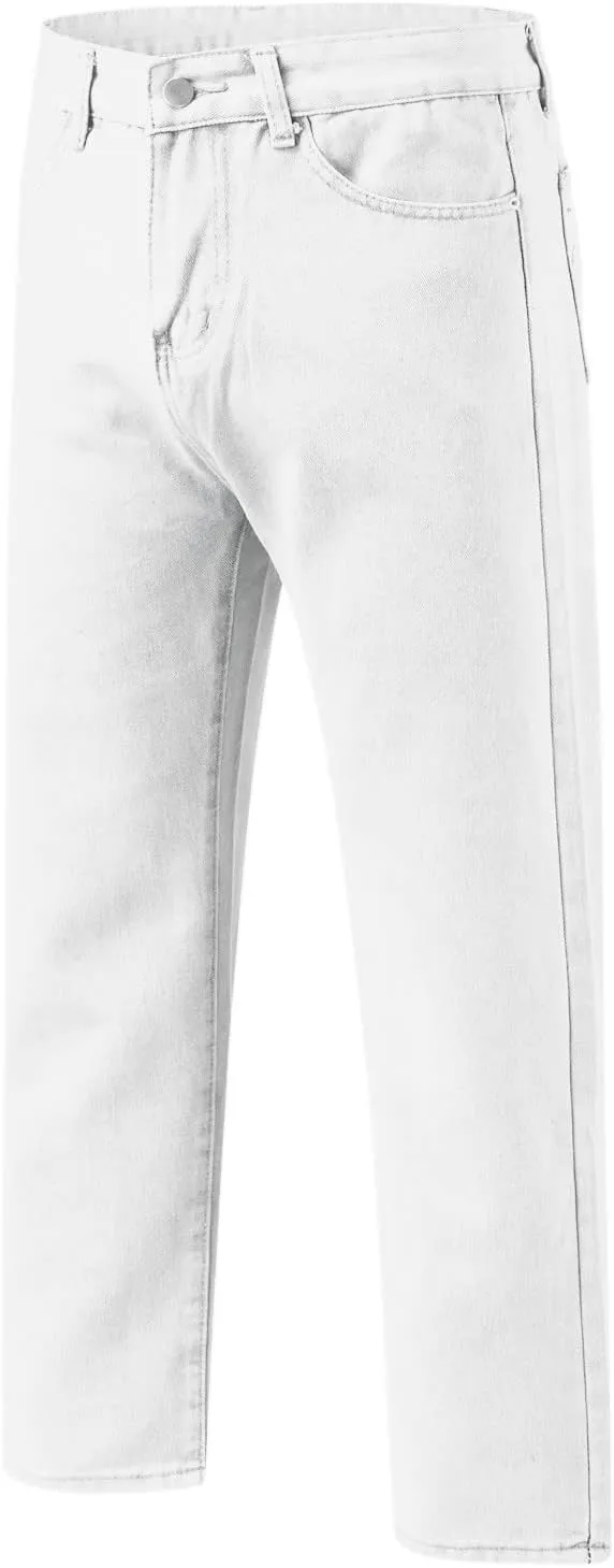 MIDOO Mens Jeans Regular Fit Casual Comfort Flex Waist Denim Pants Straight Leg Fashion Skinny Jeans Trousers with Pockets