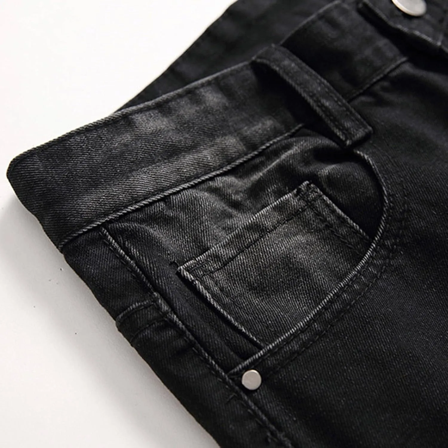 MIDOO Ripped Jeans Men Baggy Comfort Flex Waist Casual Denim Pants Pockets Stretch Comfy Work Jeans Tapered Leg Trousers