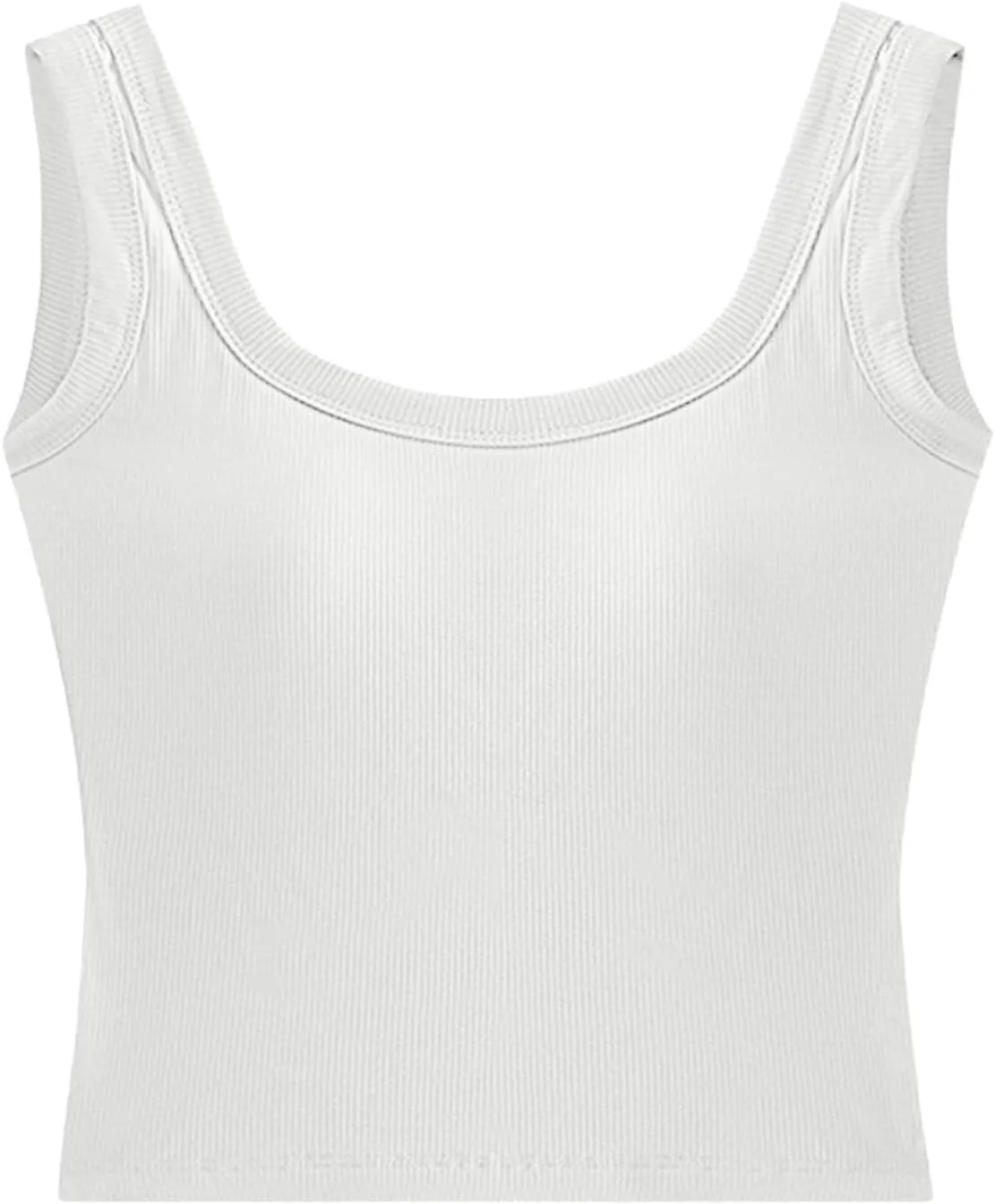 Miyaomn Womens Tank Top with Built in Bra Camisole Workout Tops Padded No Underwire Sports Yoga Bras Summer Basic Undershirts
