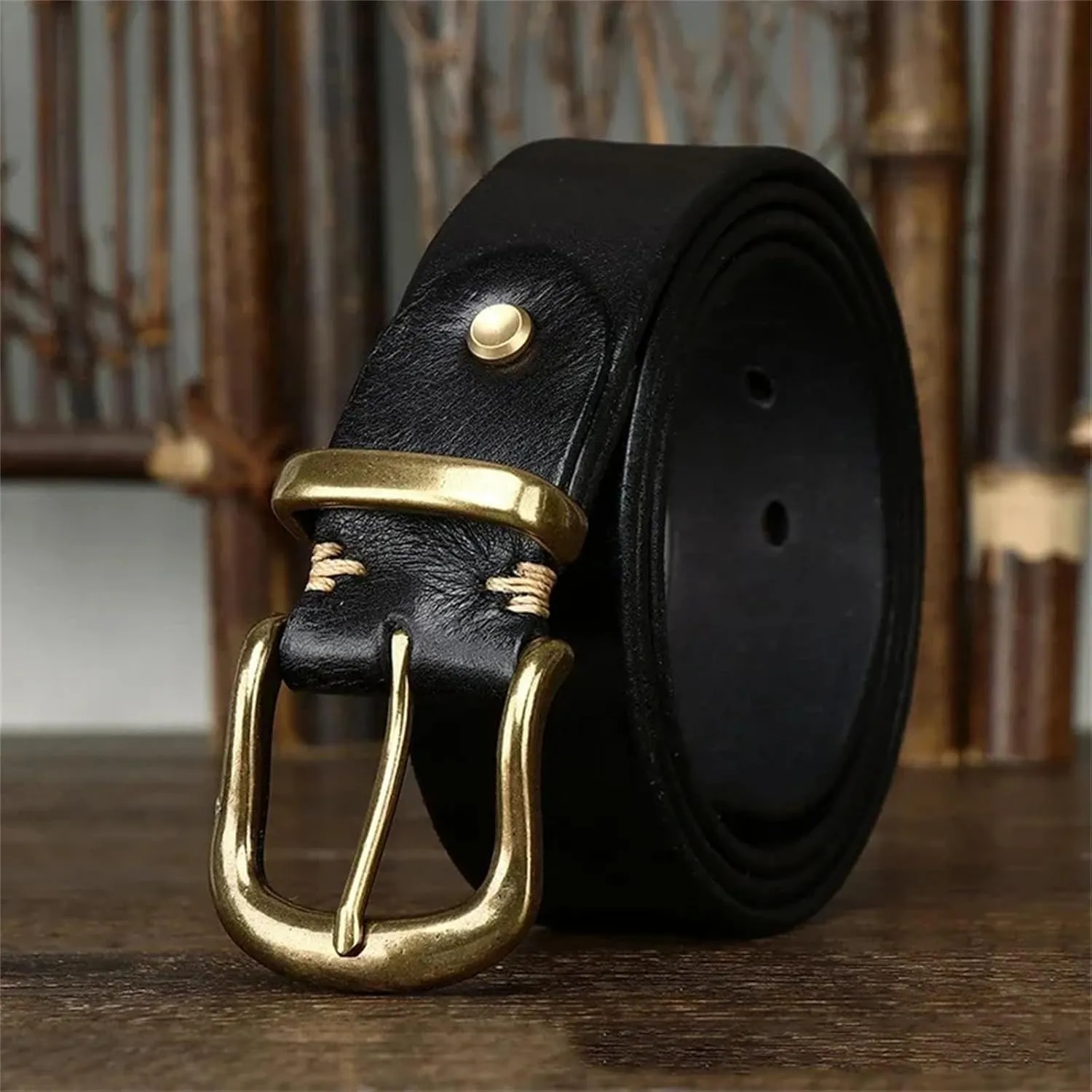 Mnjyihy Men Women Cowskin Leather Belt Business Casual Genuine Leather Strap Pin Buckle Belts For Jeans Pants