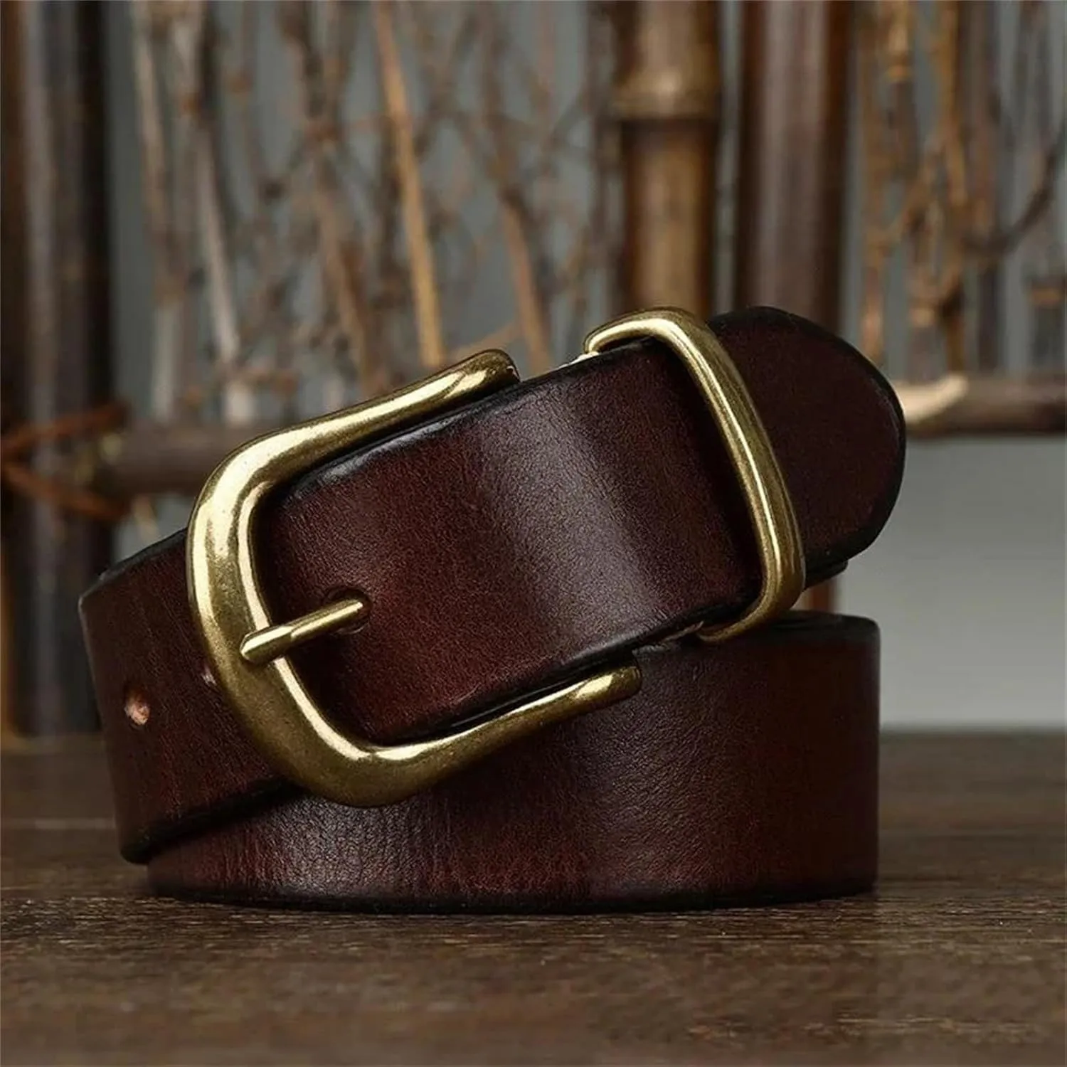 Mnjyihy Men Women Cowskin Leather Belt Business Casual Genuine Leather Strap Pin Buckle Belts For Jeans Pants