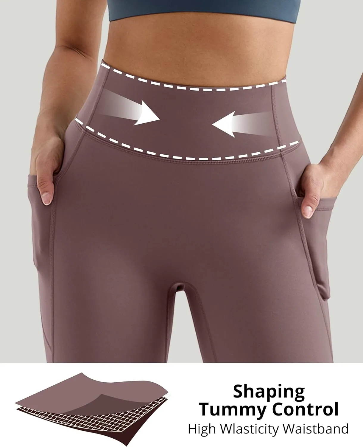 MOOSLOVER Women Buttery Soft Capris Leggings with Pockets High Waisted Scrunch Butt Tummy Control Workout Yoga Pants