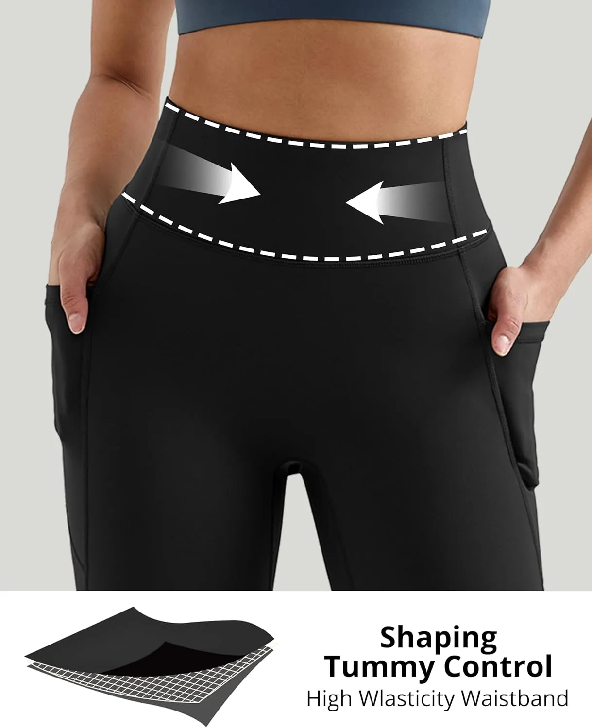 MOOSLOVER Women Buttery Soft Capris Leggings with Pockets High Waisted Scrunch Butt Tummy Control Workout Yoga Pants