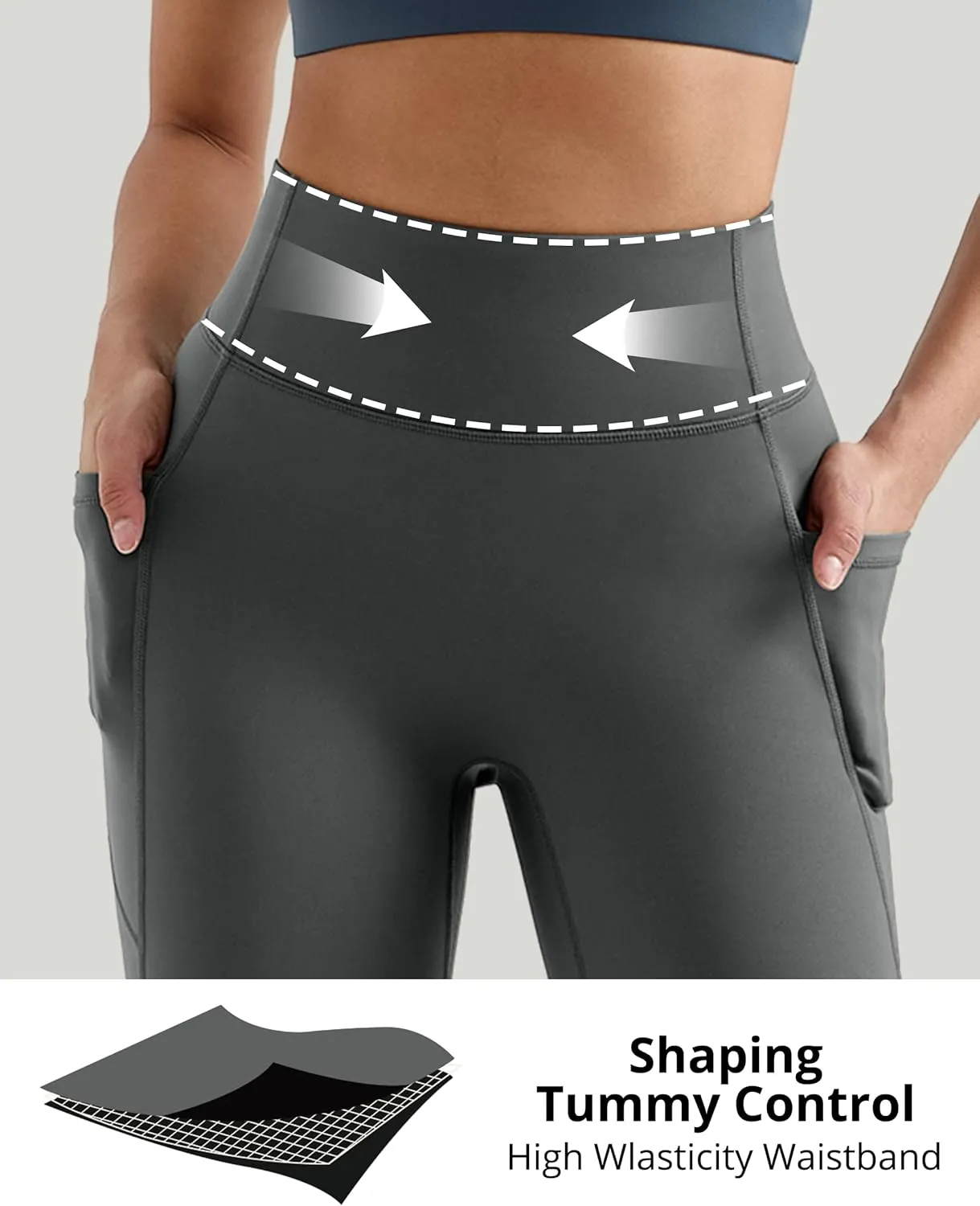 MOOSLOVER Women Buttery Soft Capris Leggings with Pockets High Waisted Scrunch Butt Tummy Control Workout Yoga Pants