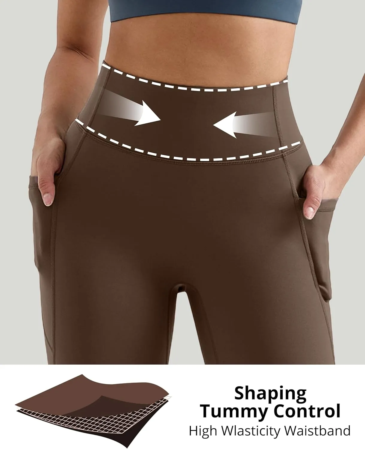 MOOSLOVER Women Buttery Soft Capris Leggings with Pockets High Waisted Scrunch Butt Tummy Control Workout Yoga Pants