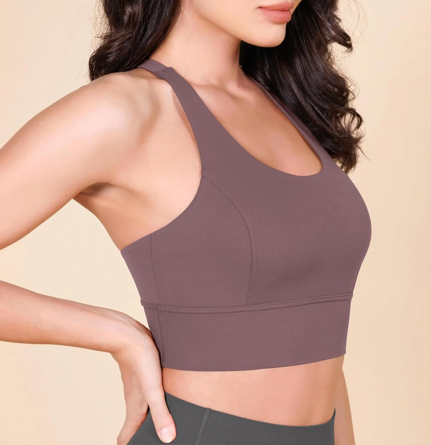 ODODOS ODLEX Halter Sports Bra for Women Padded Wirefree Y Racerback Workout Yoga Bra