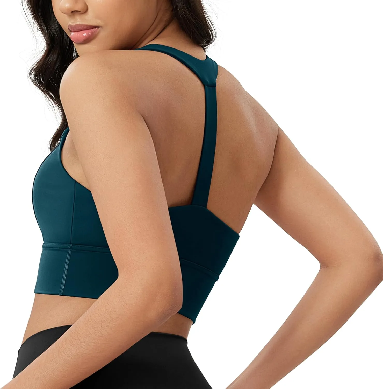 ODODOS ODLEX Halter Sports Bra for Women Padded Wirefree Y Racerback Workout Yoga Bra