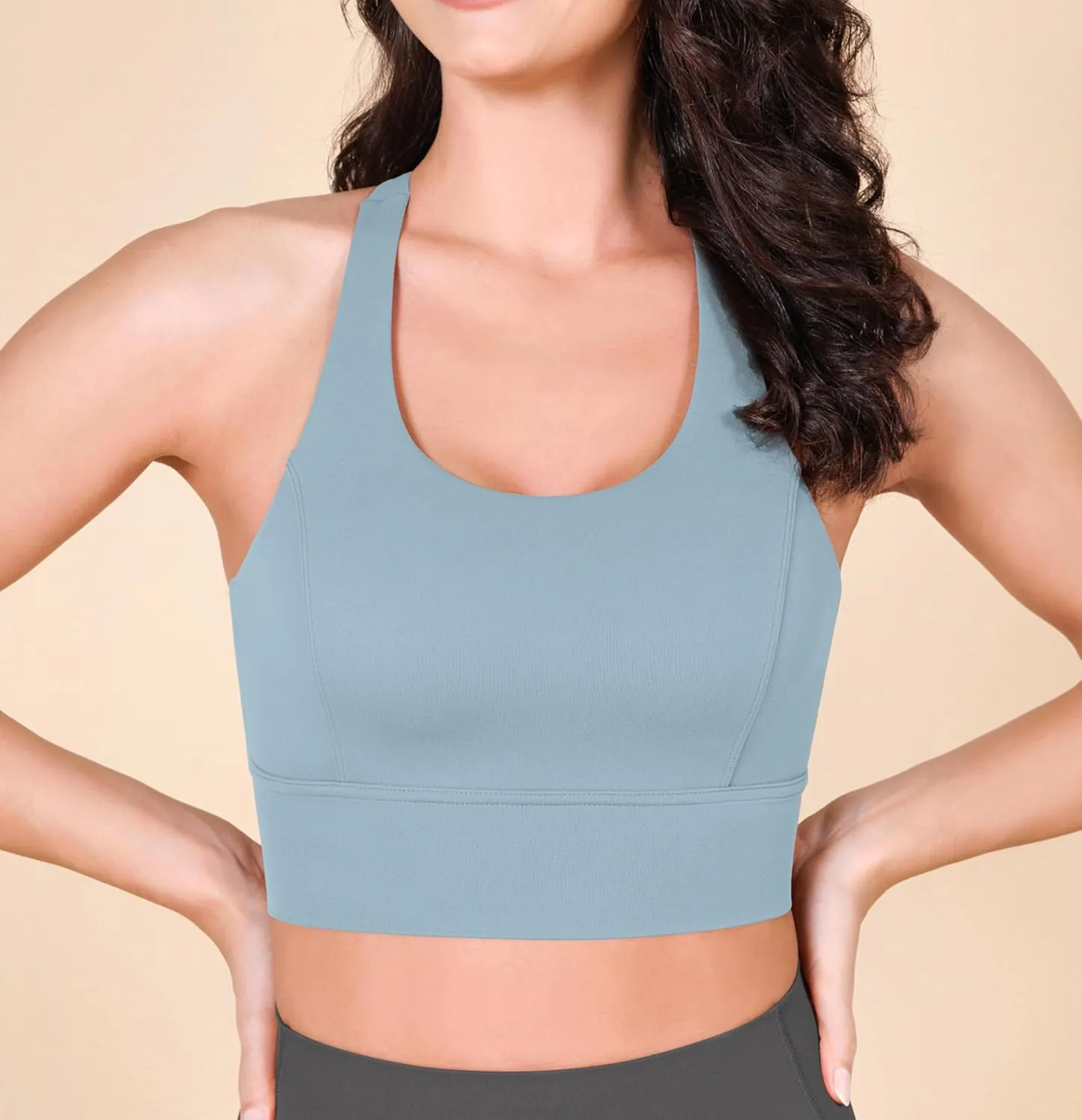 ODODOS ODLEX Halter Sports Bra for Women Padded Wirefree Y Racerback Workout Yoga Bra