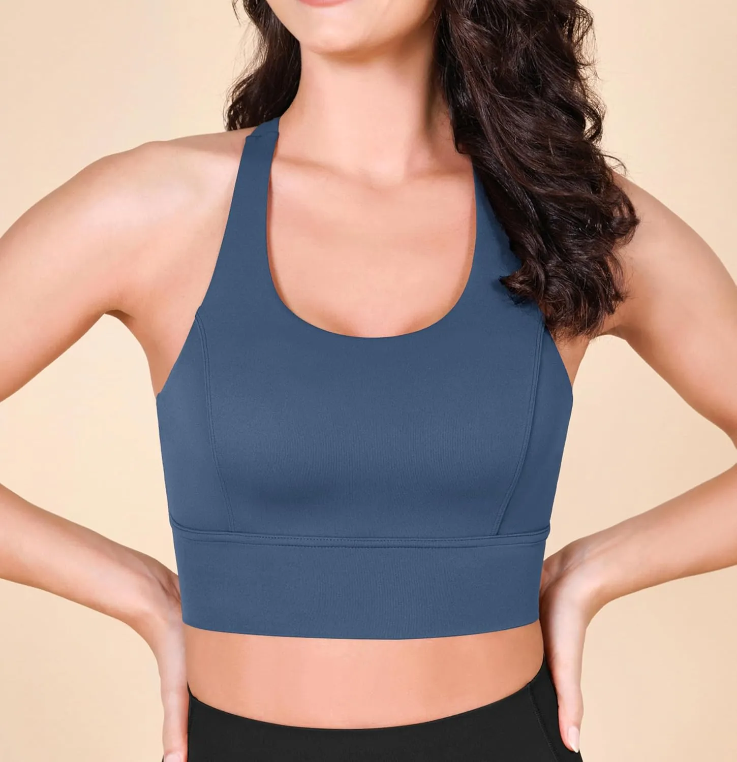 ODODOS ODLEX Halter Sports Bra for Women Padded Wirefree Y Racerback Workout Yoga Bra