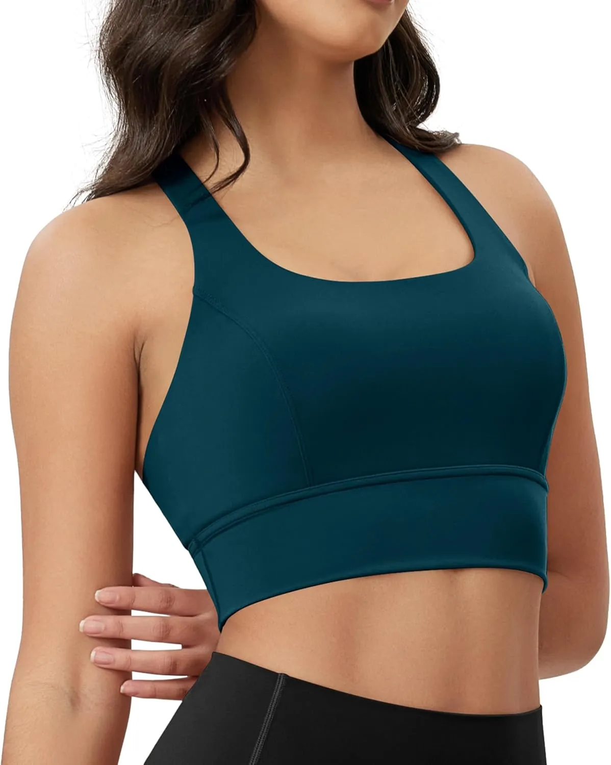 ODODOS ODLEX Halter Sports Bra for Women Padded Wirefree Y Racerback Workout Yoga Bra