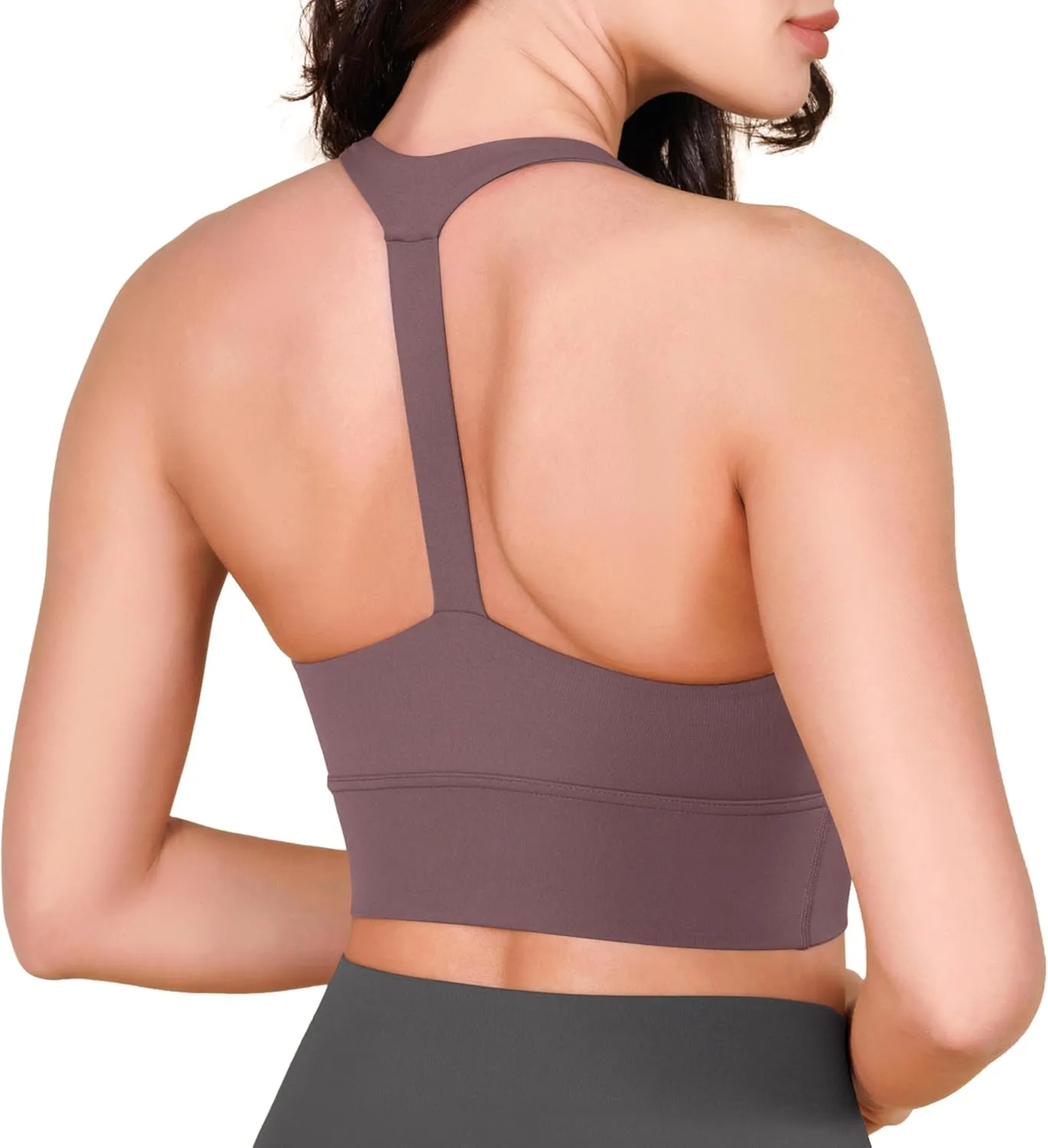 ODODOS ODLEX Halter Sports Bra for Women Padded Wirefree Y Racerback Workout Yoga Bra
