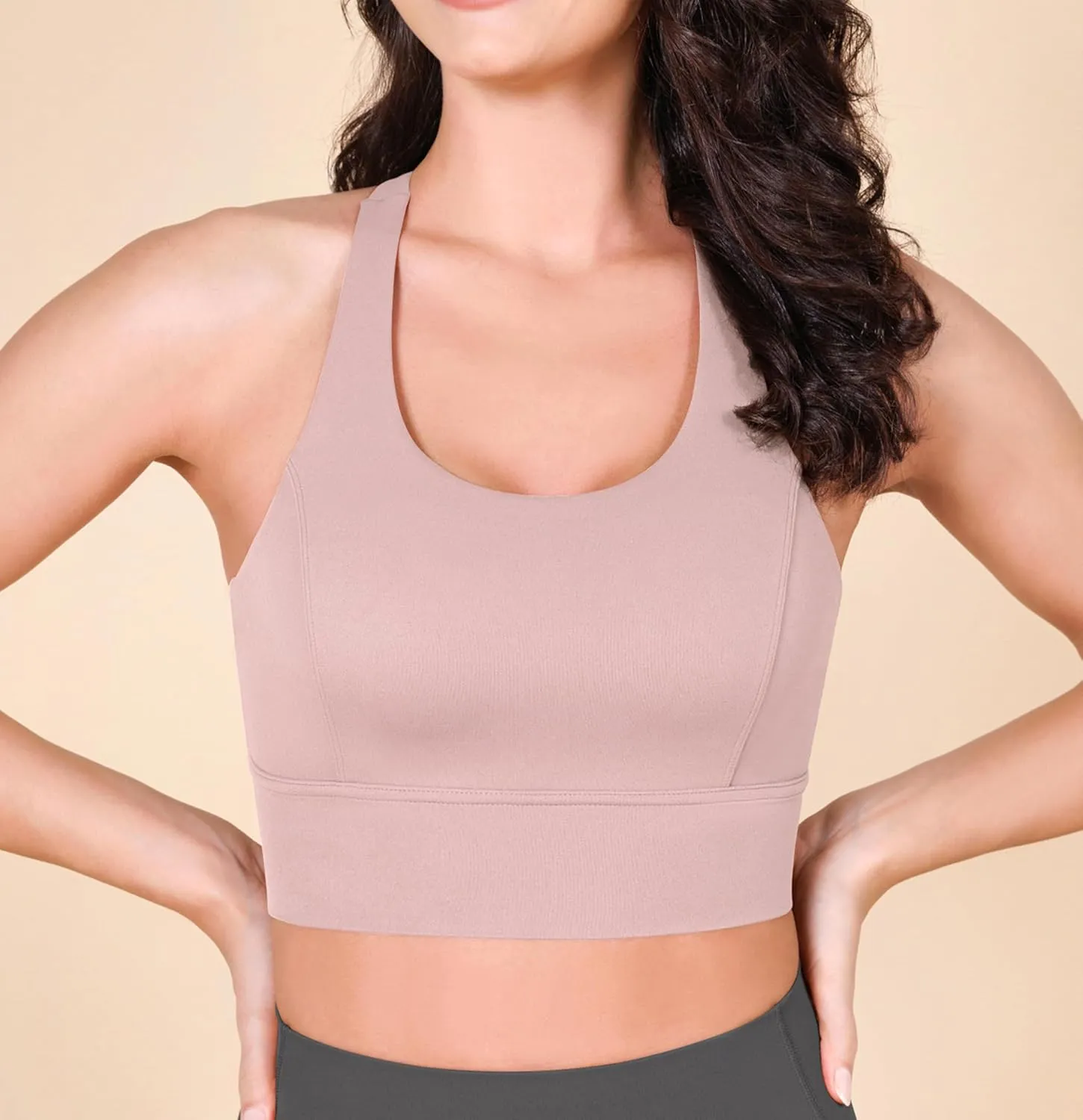 ODODOS ODLEX Halter Sports Bra for Women Padded Wirefree Y Racerback Workout Yoga Bra