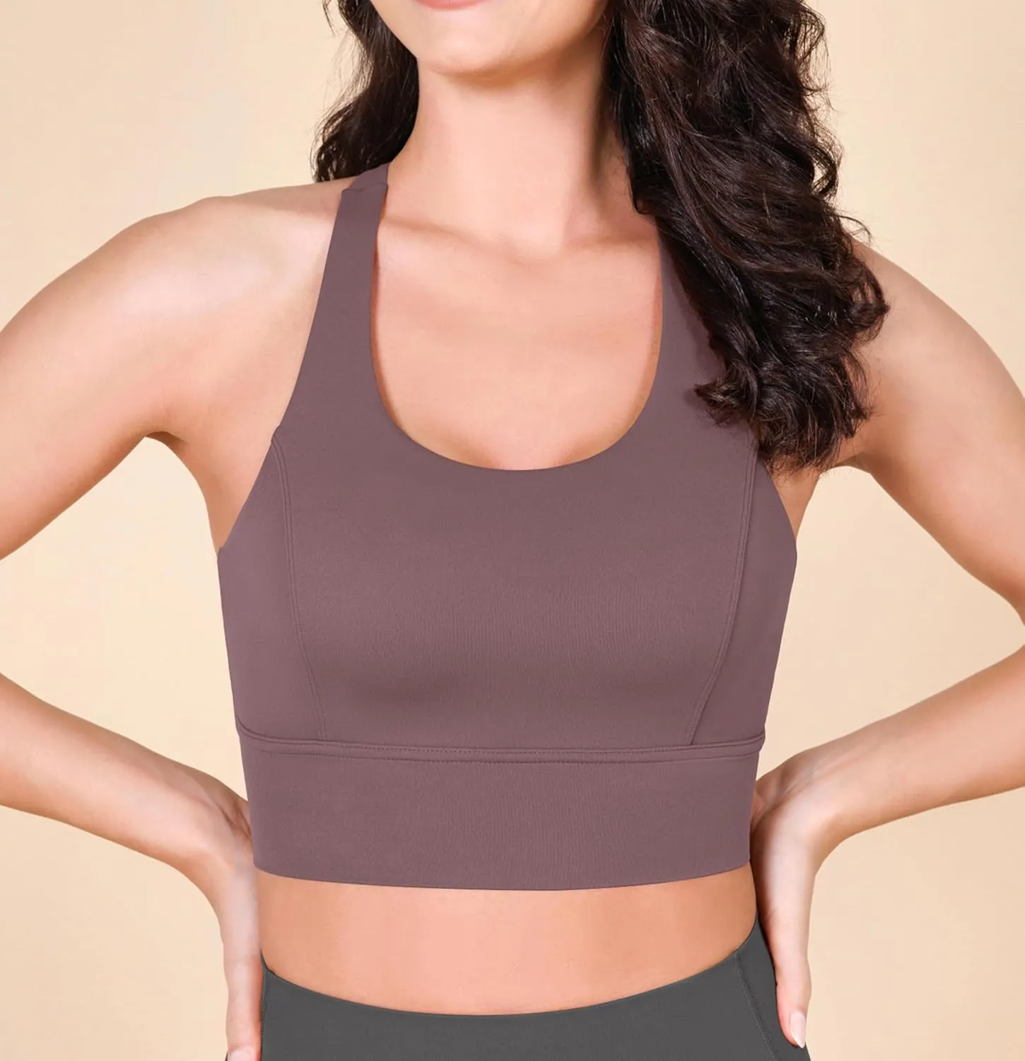 ODODOS ODLEX Halter Sports Bra for Women Padded Wirefree Y Racerback Workout Yoga Bra