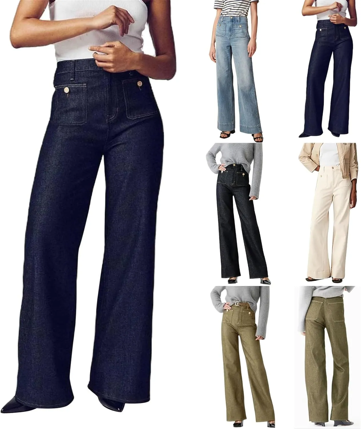 Oprah's Favorite Jeans Pants 2025, Tummy Control Wide Leg Trousers, Chiccurva Jeans, High Waisted Cropped Denim Pants