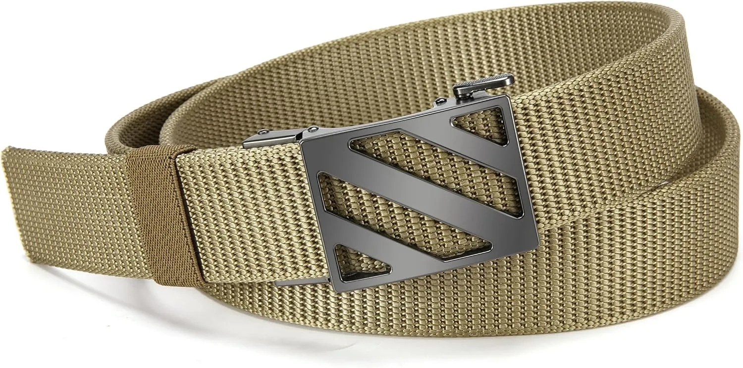 Ratchet Tactical Gun Belt for Men - 1.5" Stiff Nylon Web Work Belts Heavy Duty - Slide Buckle Fit Pants