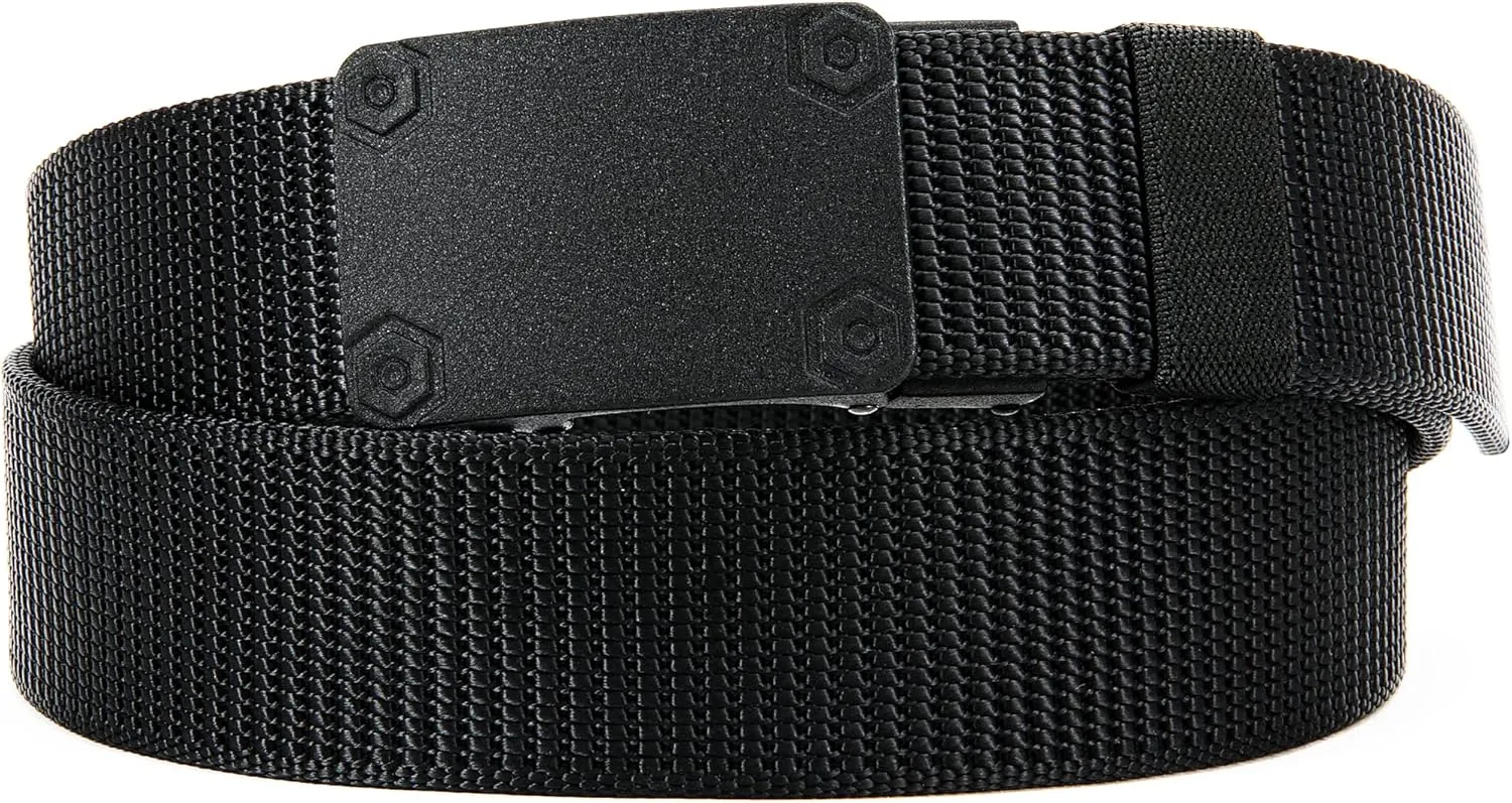 Ratchet Tactical Gun Belt for Men - 1.5" Stiff Nylon Web Work Belts Heavy Duty - Slide Buckle Fit Pants
