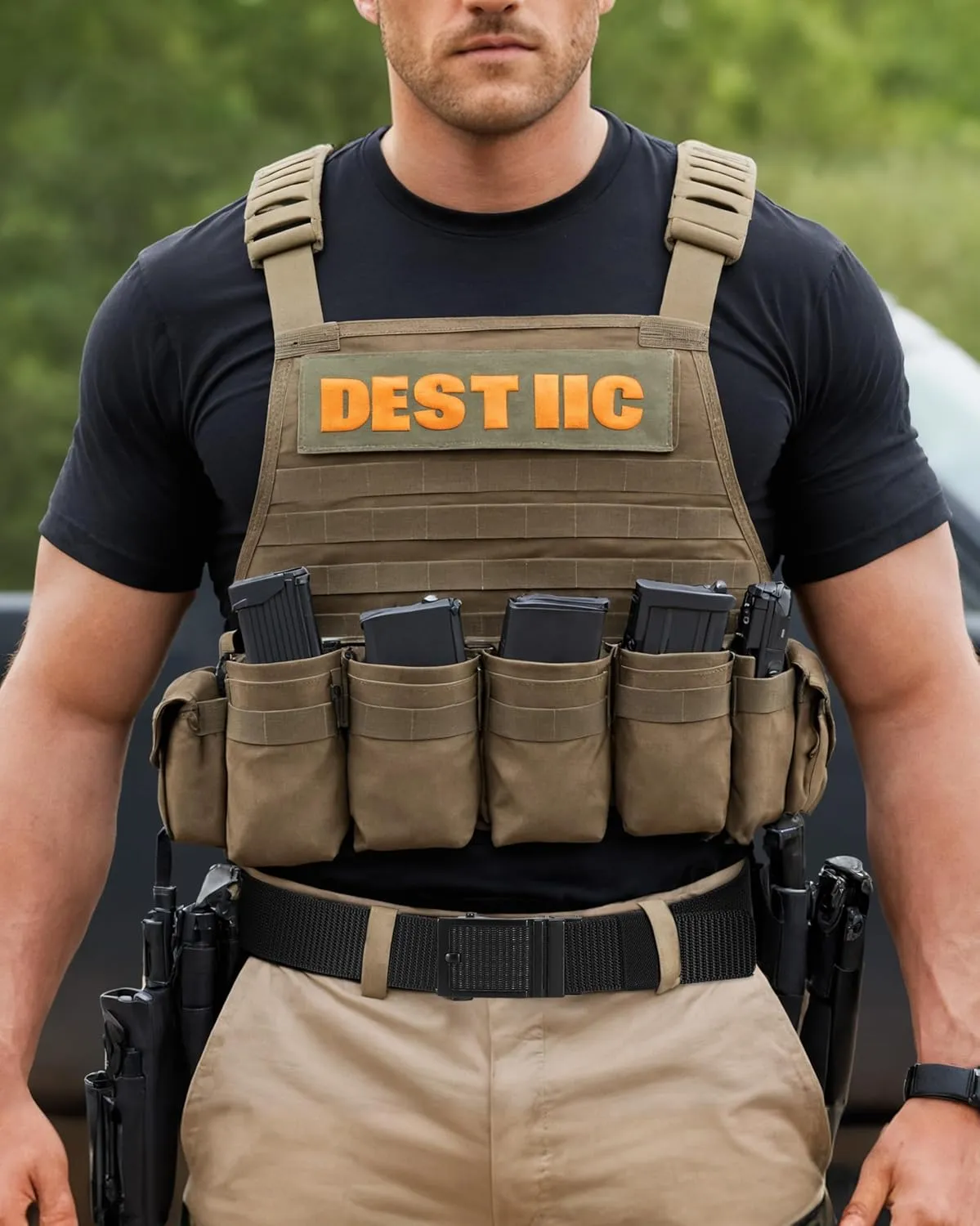 Ratchet Tactical Gun Belt for Men - 1.5" Stiff Nylon Web Work Belts Heavy Duty - Slide Buckle Fit Pants