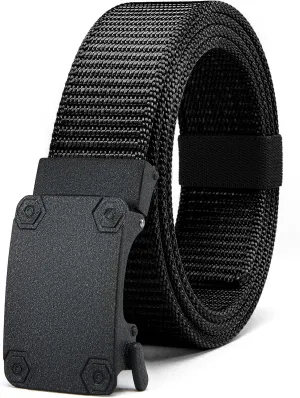 Ratchet Tactical Gun Belt for Men - 1.5" Stiff Nylon Web Work Belts Heavy Duty - Slide Buckle Fit Pants