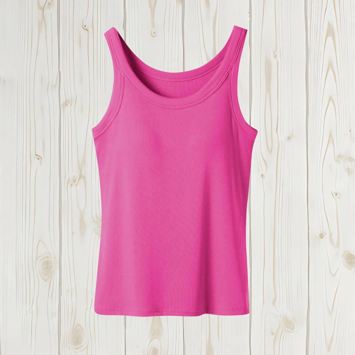 Ribbed Yoga Tank Top for Women with Built in Bra, Women's Padded Sports Bra Undershirt Fitness Workout Running Shirt
