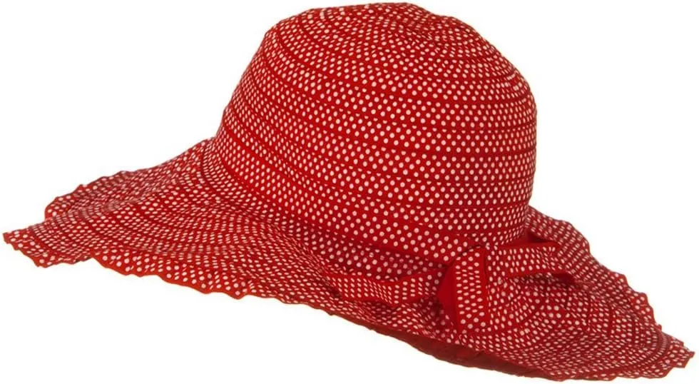 Ribbon Short Brim Self Tie Hat - Red