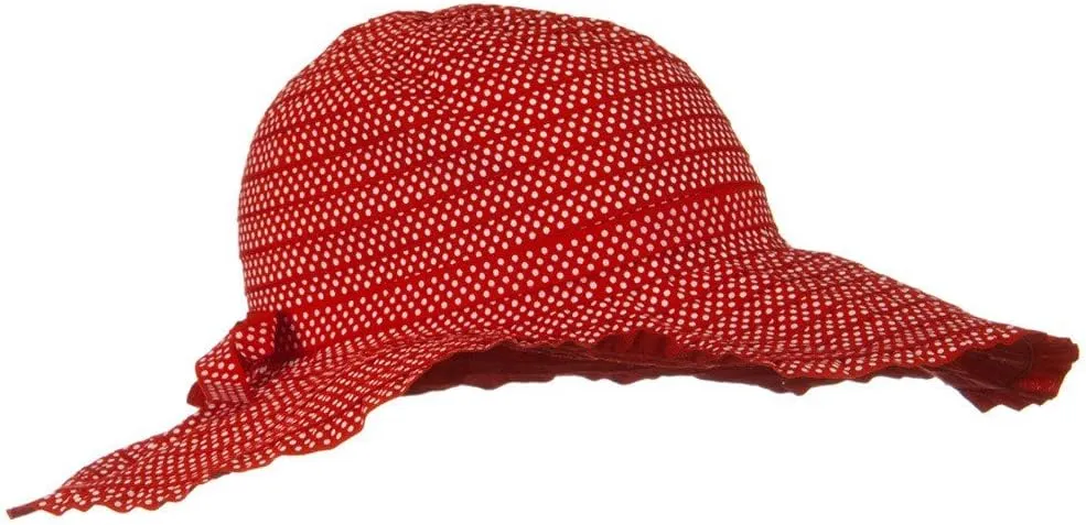 Ribbon Short Brim Self Tie Hat - Red