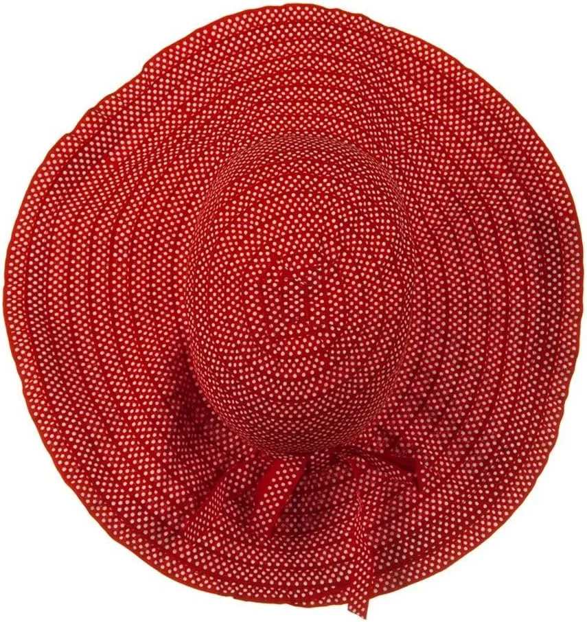 Ribbon Short Brim Self Tie Hat - Red