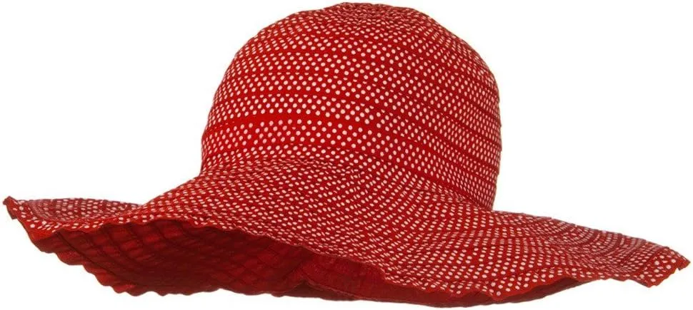 Ribbon Short Brim Self Tie Hat - Red