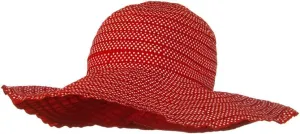 Ribbon Short Brim Self Tie Hat - Red