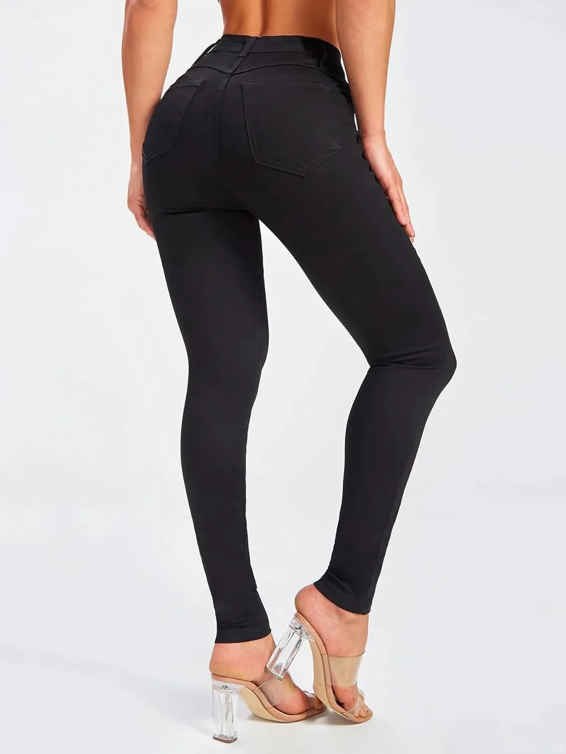 Ripped Skinny Jeans for Women High Waisted Stretch Slim Fit Distressed Butt Lifting Denim Jeans Pants
