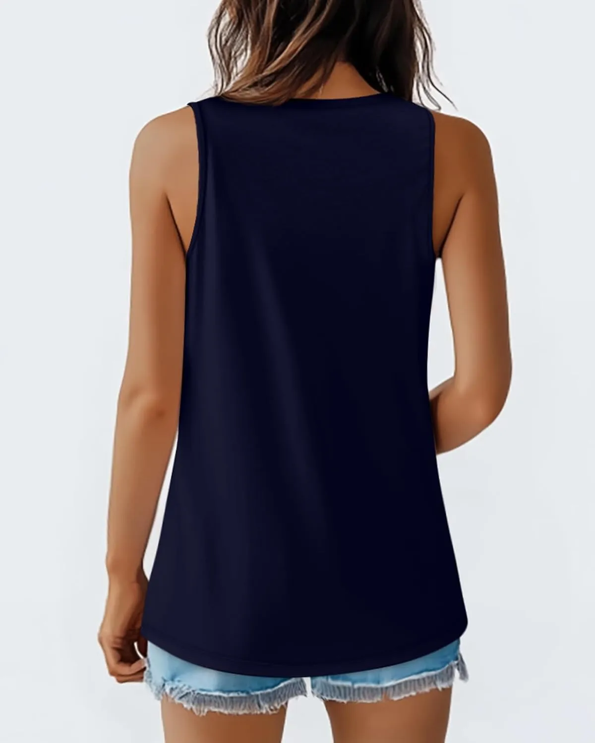 Riyiper 3 Pack Women's V Neck Tank Tops Sleeveless T Shirts Loose Casual Tunic Tank Summer 2025 Beach Vacation Clothes