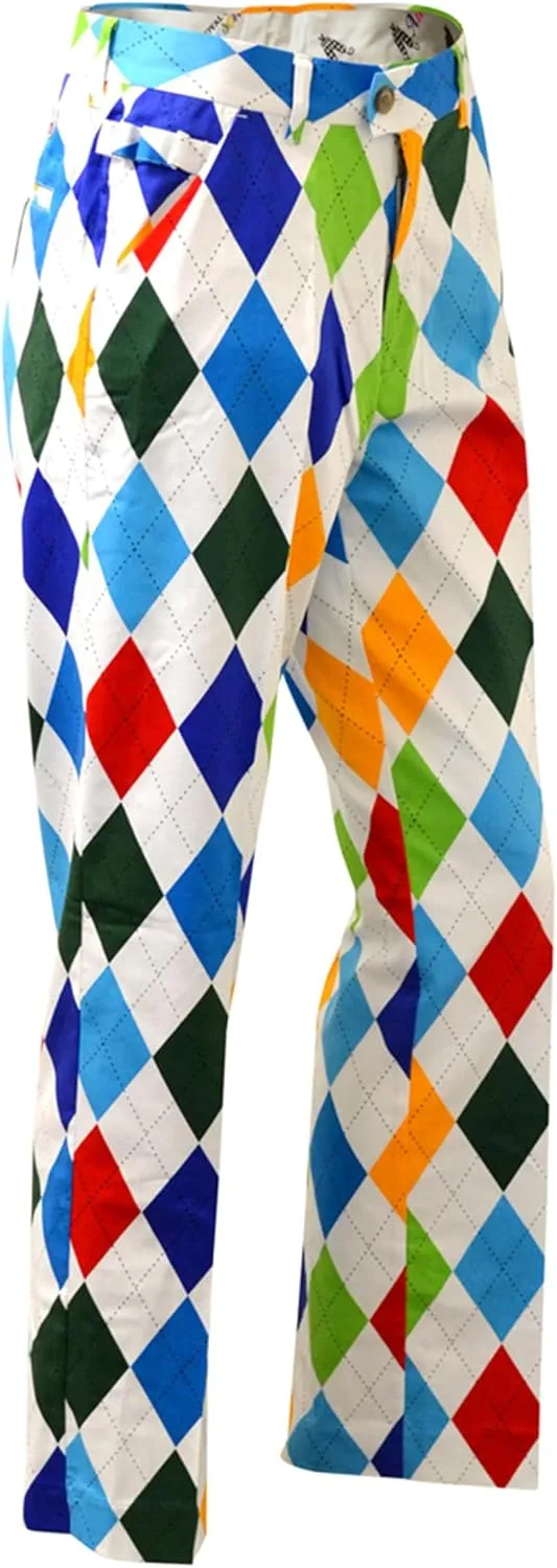 Royal & Awesome Mens Golf Pants, Golf Pants Men Relaxed Fit, Plaid Pants Men