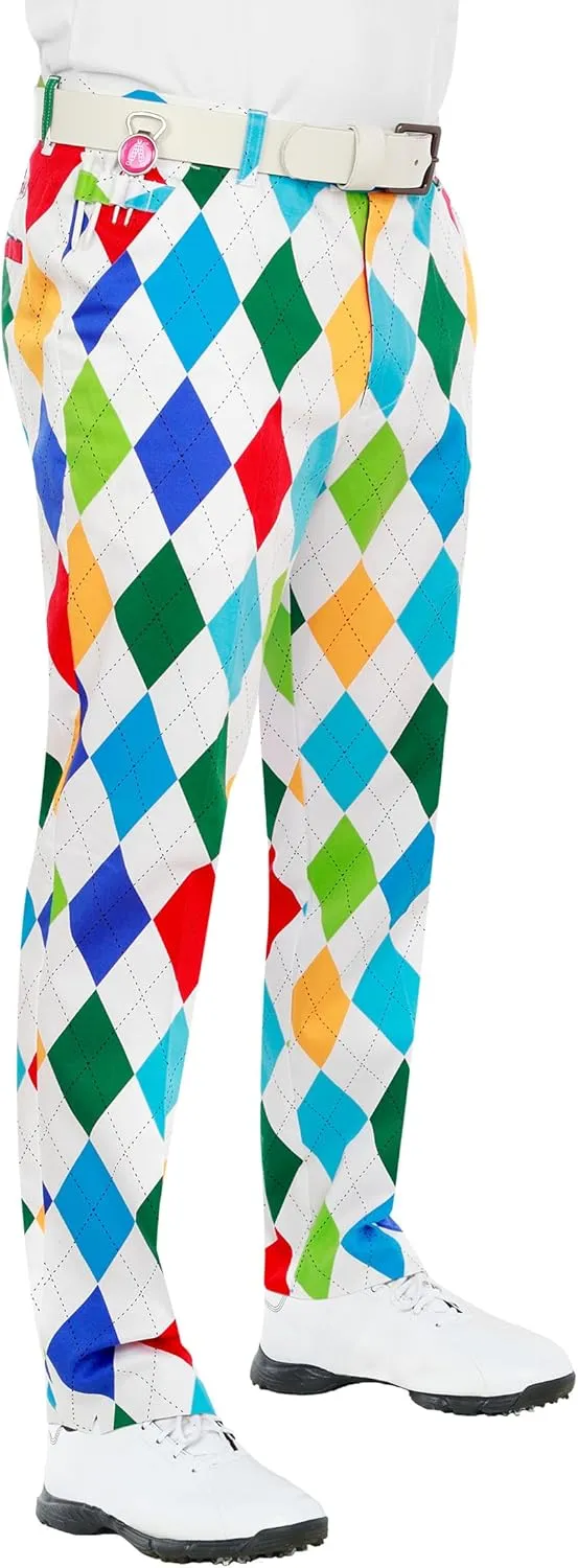 Royal & Awesome Mens Golf Pants, Golf Pants Men Relaxed Fit, Plaid Pants Men