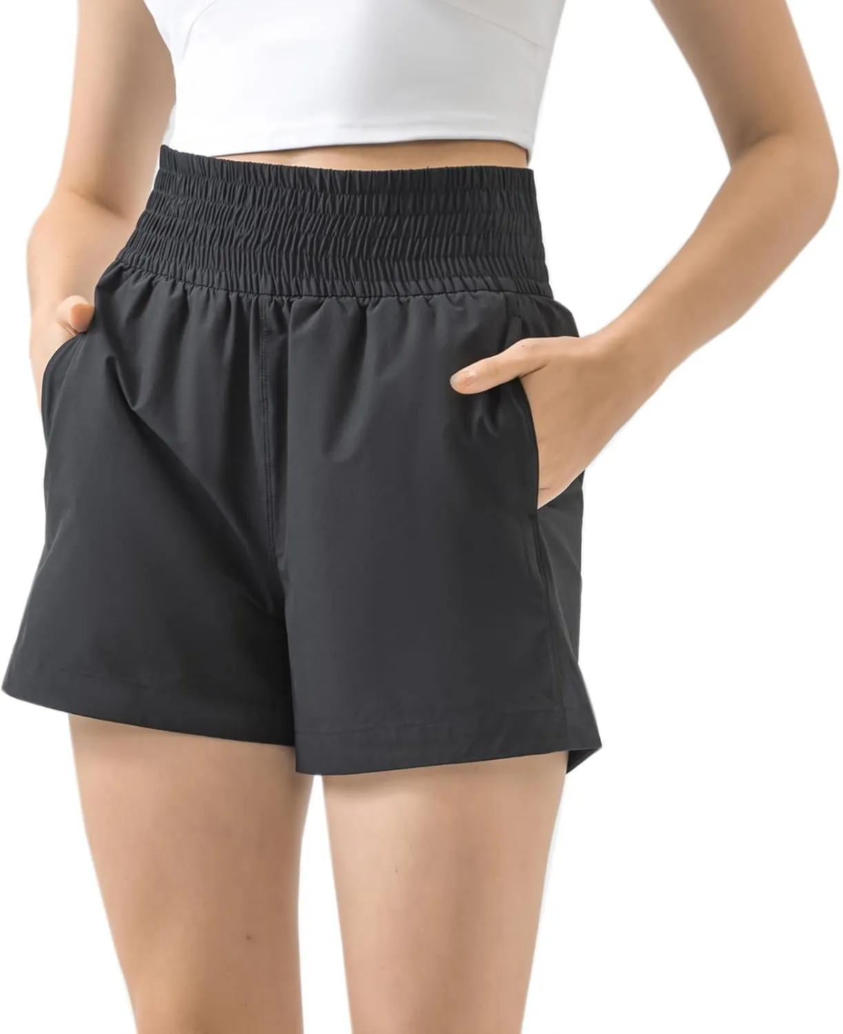 Running Shorts for Women Athletic Shorts with Pockets High Waisted Workout Gym Casual Basic Shorts