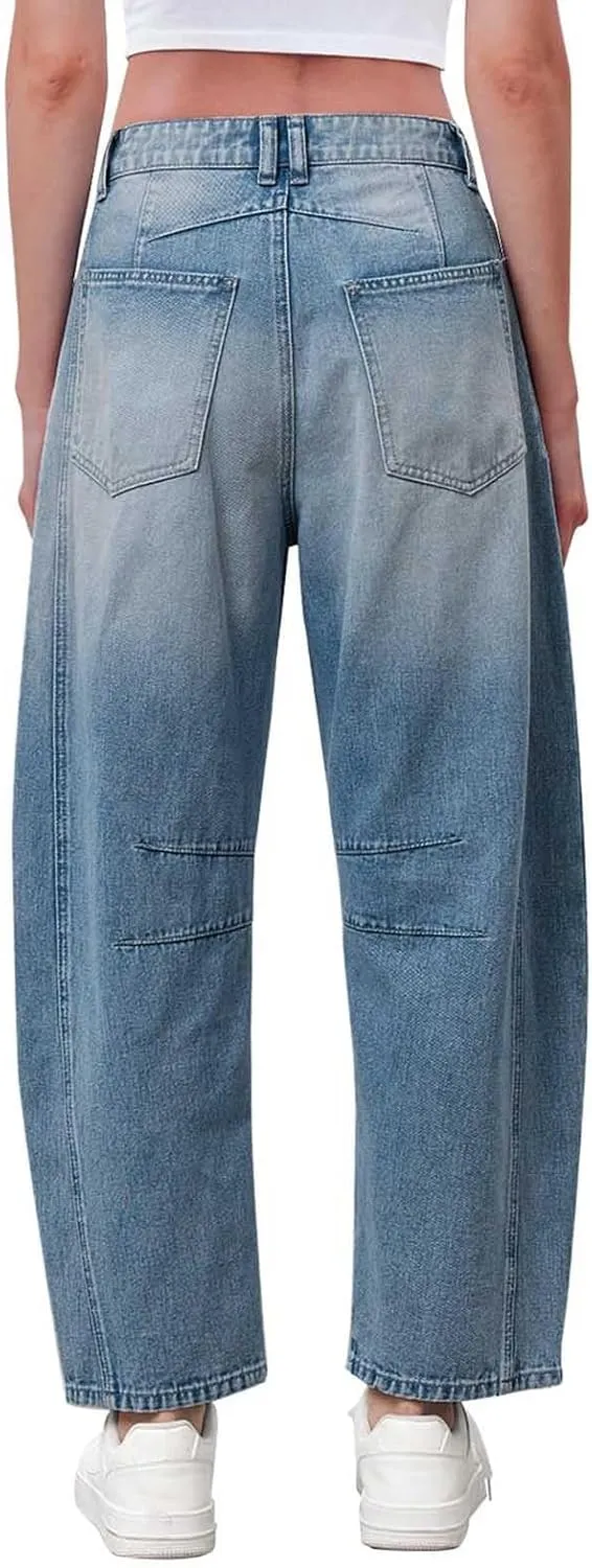 sdbrld Cargo Pants Women Adjustable Waist Long Women High Waisted Cargo Pants Wide Leg Casual Pants Trousers with Pockets