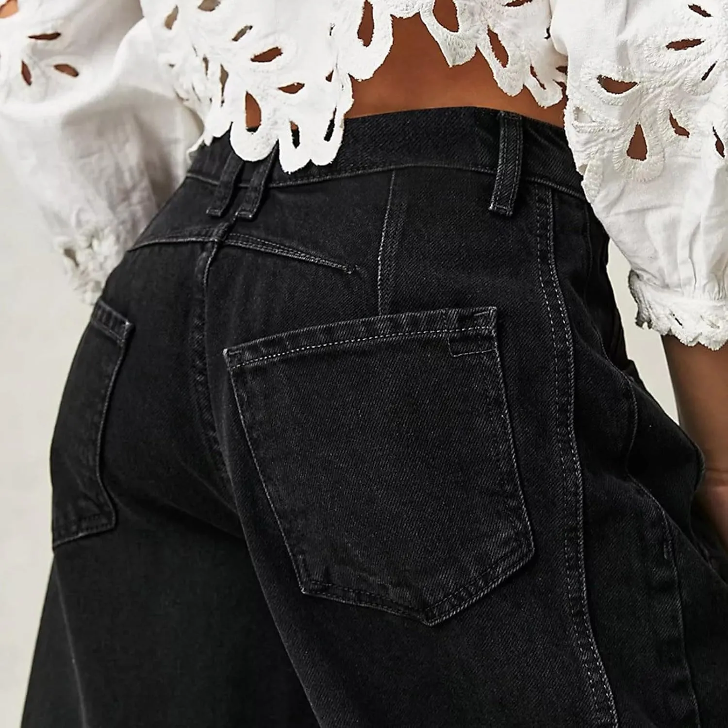 sdbrld Cargo Pants Women Adjustable Waist Long Women High Waisted Cargo Pants Wide Leg Casual Pants Trousers with Pockets