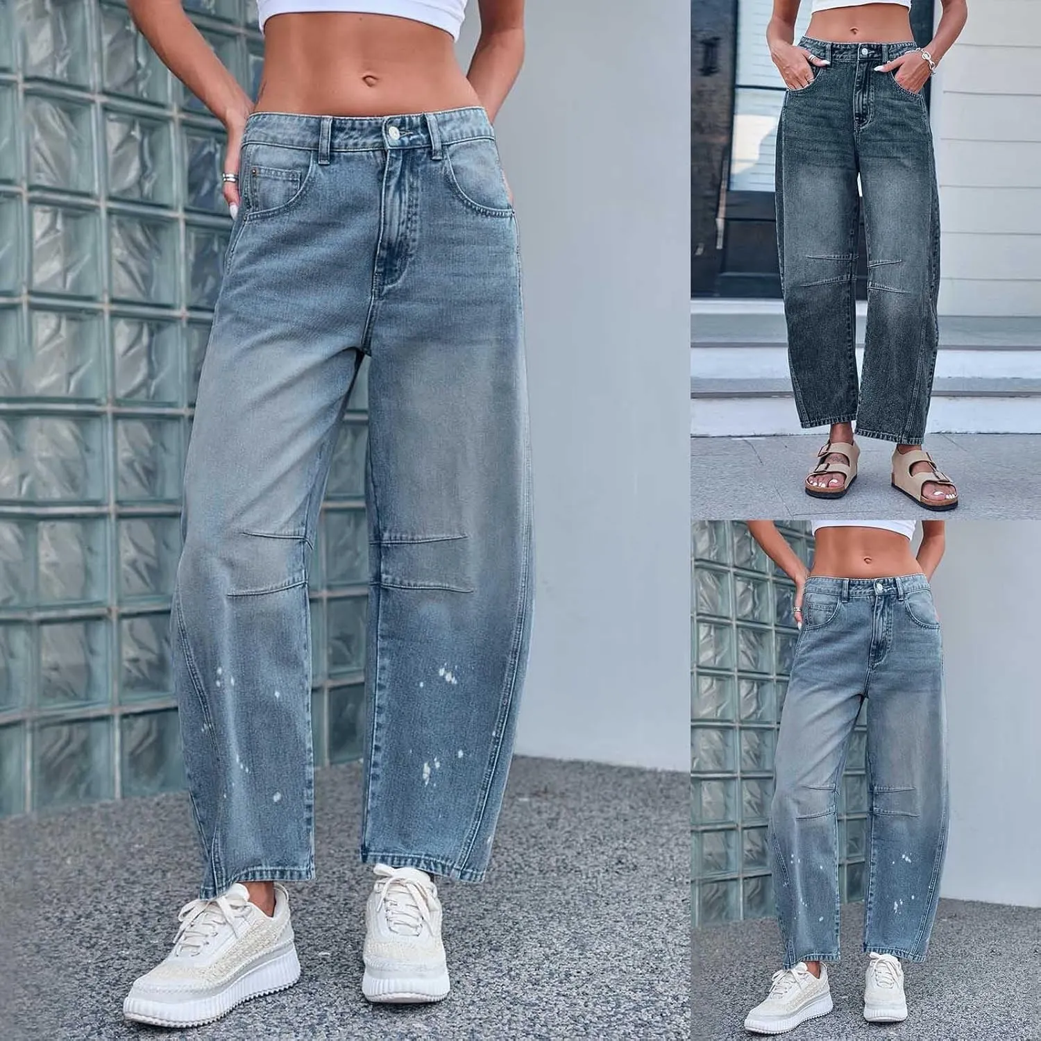 sdbrld Cargo Pants Women Adjustable Waist Long Women High Waisted Cargo Pants Wide Leg Casual Pants Trousers with Pockets