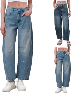sdbrld Cargo Pants Women Adjustable Waist Long Women High Waisted Cargo Pants Wide Leg Casual Pants Trousers with Pockets