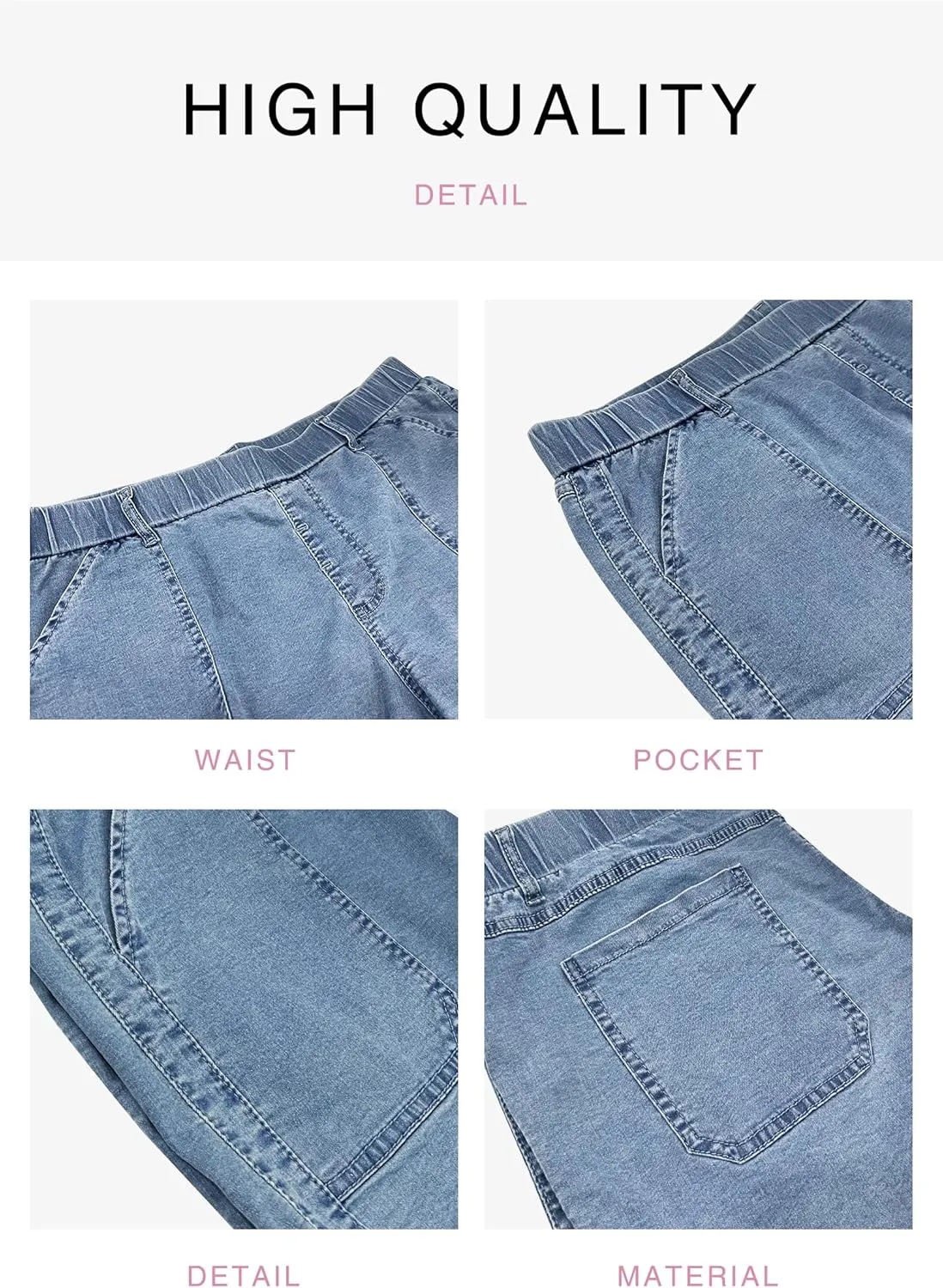 SESERAGI Women's Stretch Twill Shorts High Waisted 3.5 Inch Inseam Elastic Wasit Shorts