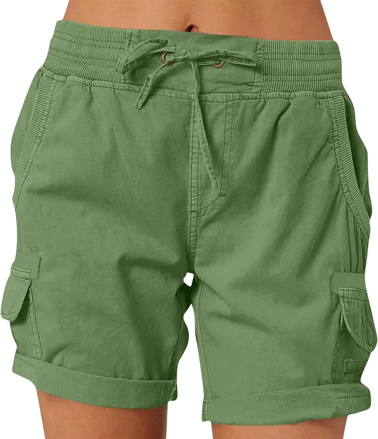 Shorts for Women Summer Y2k High Waisted Stretch Cargo Shorts with Pockets 7 Inch Lightweight Outdoor Hiking Shorts