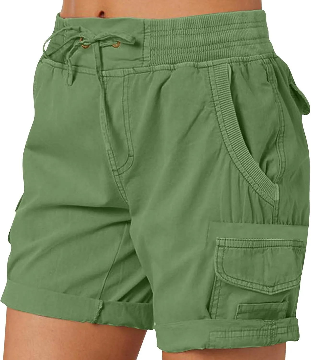Shorts for Women Summer Y2k High Waisted Stretch Cargo Shorts with Pockets 7 Inch Lightweight Outdoor Hiking Shorts